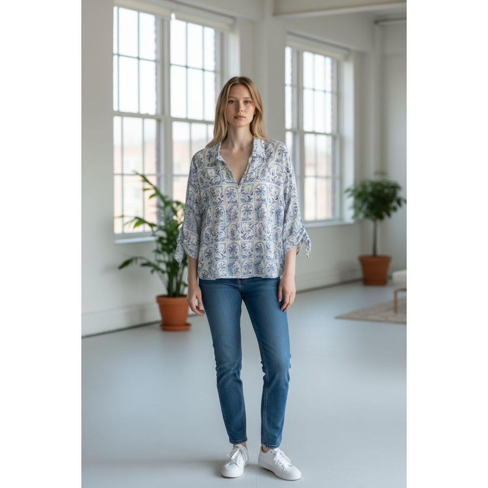 C &C California linen Size 2X. Coastal Cool. 3/4 Sleeves. Beautiful Anytime.
